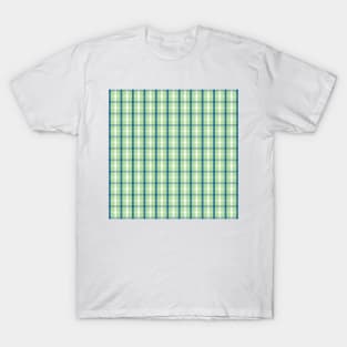 Mint Green Check with White & Imperial Blue Stripes T-Shirt